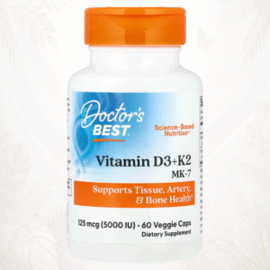 8 Doctor’s Best | Vitamina D3 + K2 MK-7 | Soporte Integral para Huesos, Arterias y Tejidos 60 cápsulas
