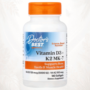 9 Doctor’s Best | Vitamina D3 + K2 MK-7 | Soporte para Huesos, Dientes y Músculos 180 cápsulas