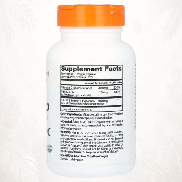 101 Doctor’s Best | 5-HTP Mejorado con Vitaminas B6 y C | Soporte para el Bienestar Mental y Emocional 120 cápsulas