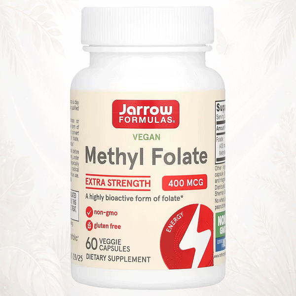 Metilfolato Bioactivo Quatrefolic® 400 mcg | Energía Celular Avanzada & Soporte Metabólico Premium | Jarrow Formulas®60 cápsulas