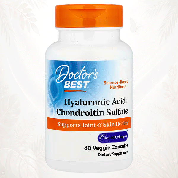 Doctor’s Best | Ácido Hialurónico + Sulfato de Condroitina con BioCell Collagen® | Soporte Articular y Salud de la Piel 60 cápsulas