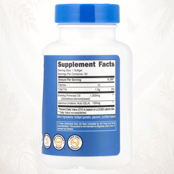 13 Nutricost | Aceite de Onagra 1300 mg | Soporte Nutricional para el Bienestar Femenino