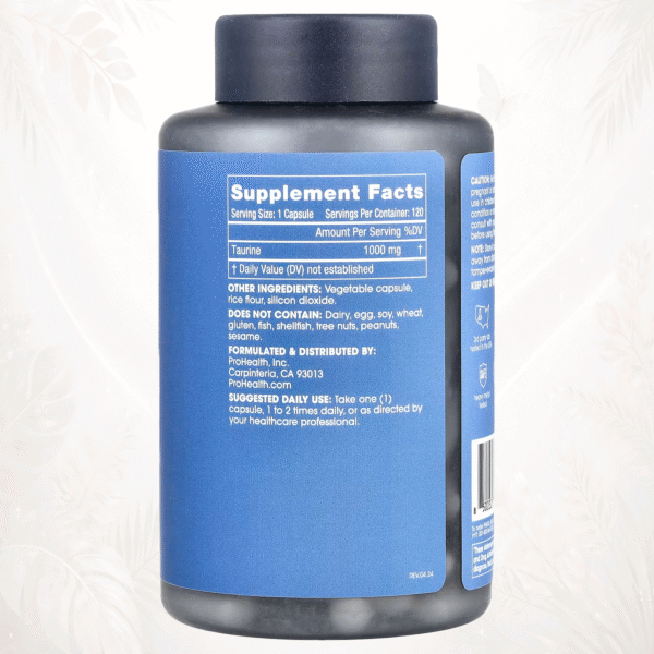 13 ProHealth Longevity | Taurina Pura | Soporte Celular, Cognitivo y Cardiovascular 120 cápsulas