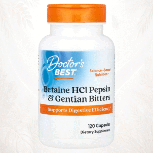 137 Doctor’s Best | Betaína HCl con Pepsina y Genciana | Soporte para la Eficiencia Digestiva 120 cápsulas