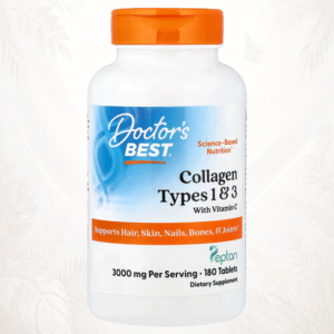 141 Doctor’s Best | Colágeno Hidrolizado Tipos 1 y 3 con Vitamina C | Soporte para Cabello, Piel, Uñas, Huesos y Articulaciones 180 comprimidos