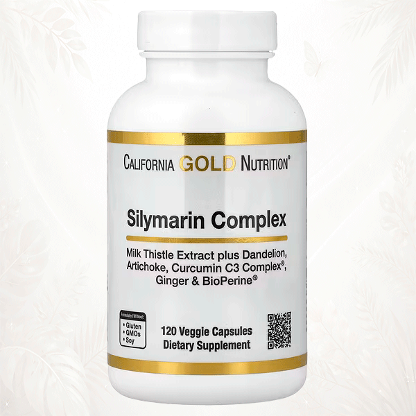 California Gold Nutrition | Complejo de Silimarina con Curcumin C3 Complex® y BioPerine® | Soporte Integral para la Salud Hepática 120 cápsulas
