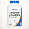 Nutricost | L-Arginina + L-Ornitina 750 mg | Soporte para el Metabolismo y la Función Muscular 180 cápsulas