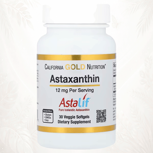 203 California Gold Nutrition Astaxantina 12 mg | Astalif® Pura de Islandia | Antioxidante Avanzado 30 cápsulas