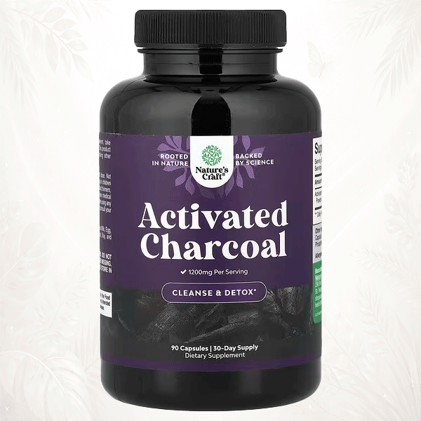 Nature’s Craft | Carbón Vegetal Activado de Coco 400 mg | Soporte Digestivo y Limpieza Interna