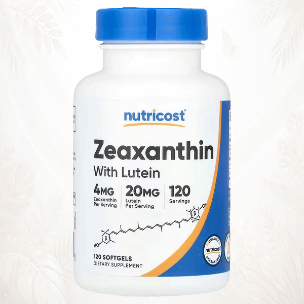 Nutricost Zeaxantina con Luteína | 20 mg de Luteína + 4 mg de Zeaxantina | Soporte Visual Avanzado