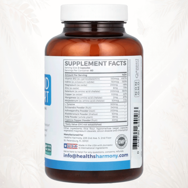 26 Healths Harmony | Refuerzo Avanzado para la Tiroides con Yodo, Minerales Esenciales y Adaptógenos | Energía, Metabolismo y Equilibrio Hormonal 120 cápsulas