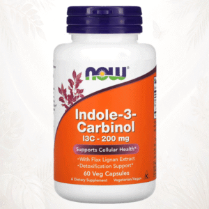 NOW Foods | Indol-3-Carbinol (13C) 200 mg con Lignanos de Lino | Soporte para la Salud Celular y Detoxificación 60 cápsulas