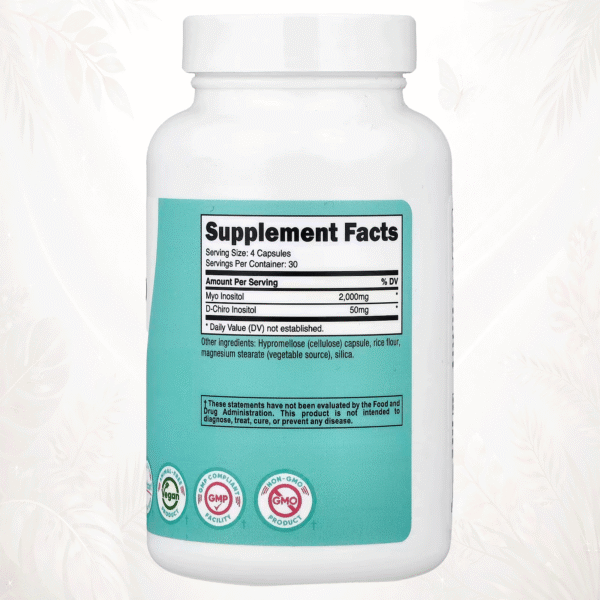 Nutricost | Mioinositol + D-Quiroinositol para Mujeres | Equilibrio Metabólico y Hormonal 120 cápsulas