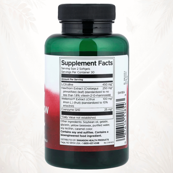 Swanson | Flujo Sanguíneo Saludable con Wellemon™ | Circulación Óptima + Soporte Cardiovascular Avanzado 60 cápsulas