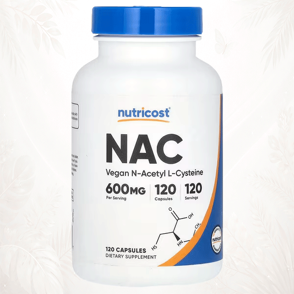 Nutricost | NAC Vegano (N-Acetil-L-Cisteína) | Soporte Antioxidante y Salud Celular 120 cápsulas