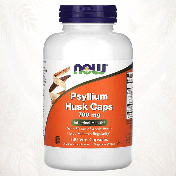 48 NOW Foods | Cápsulas de Cáscara de Psilio 700 mg con Pectina de Manzana | Soporte de Fibra para la Salud Intestinal 180 cápsulas