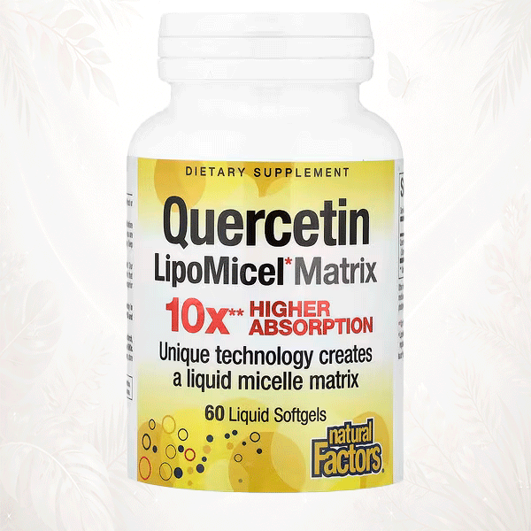 Natural Factors Quercetina LipoMicel® | Matriz Micelar de Alta Absorción | Antioxidante Avanzado