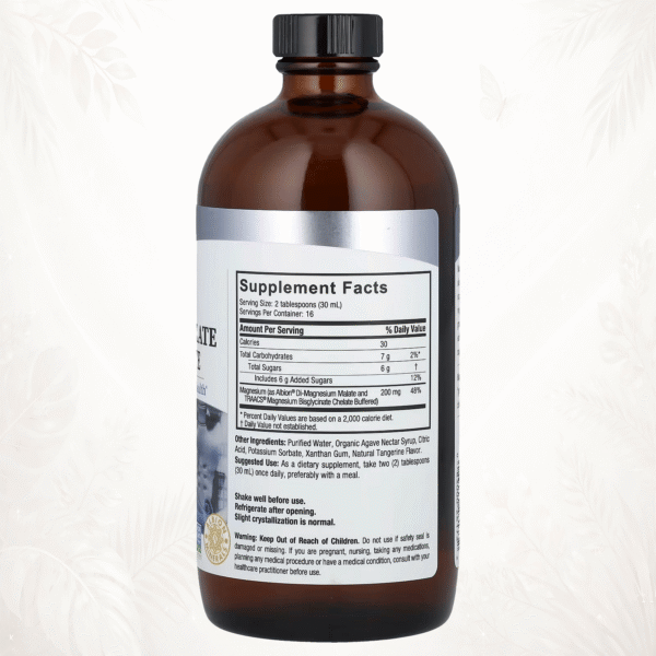 Magnesio Líquido Ultra Bioabsorbible | Malato + Glicinato Albion® | Energía, Músculos & Relajación Profunda 480 ml