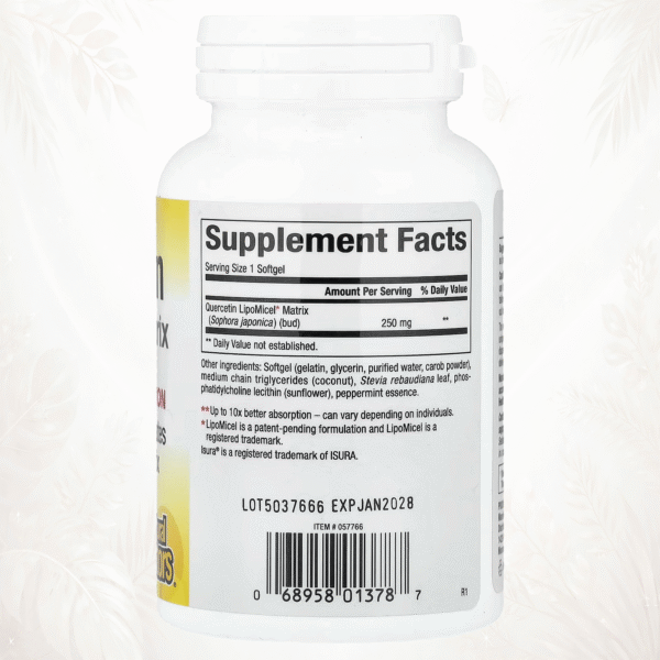 Natural Factors Quercetina LipoMicel® | Matriz Micelar de Alta Absorción | Antioxidante Avanzado