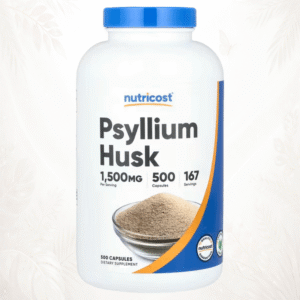 Nutricost | Cáscara de Psilio | Soporte de Fibra para la Salud Digestiva y el Tránsito Intestinal 500 cápsulas