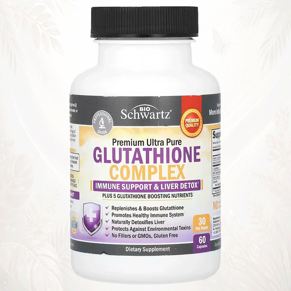 ioSchwartz | Complejo de Glutatión Prémium Ultrapuro | Detox Hepático Avanzado + Defensa Antioxidante Total 60 cápsulas