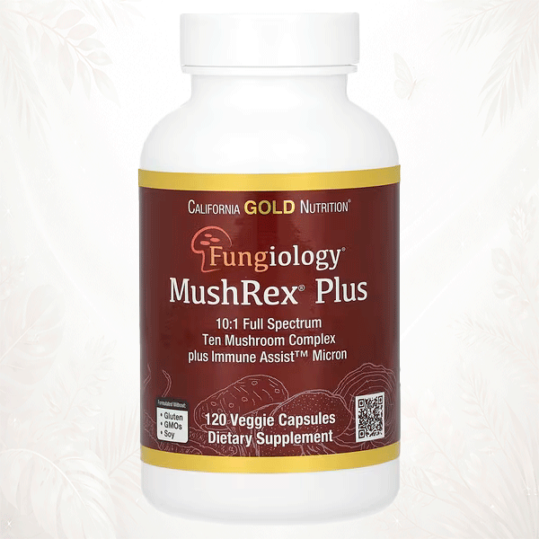 80 MushRex® Plus | Complejo Micoterapéutico Premium de 10 Hongos Orgánicos de Espectro Completo | Inmunidad, Energía & Enfoque Integral 120 cápsulas