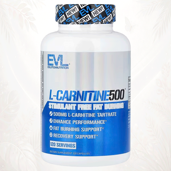 83 EVLution Nutrition | L-Carnitine 500 mg (Tartrato) | Energía Metabólica, Rendimiento y Recuperación 120 cápsulas