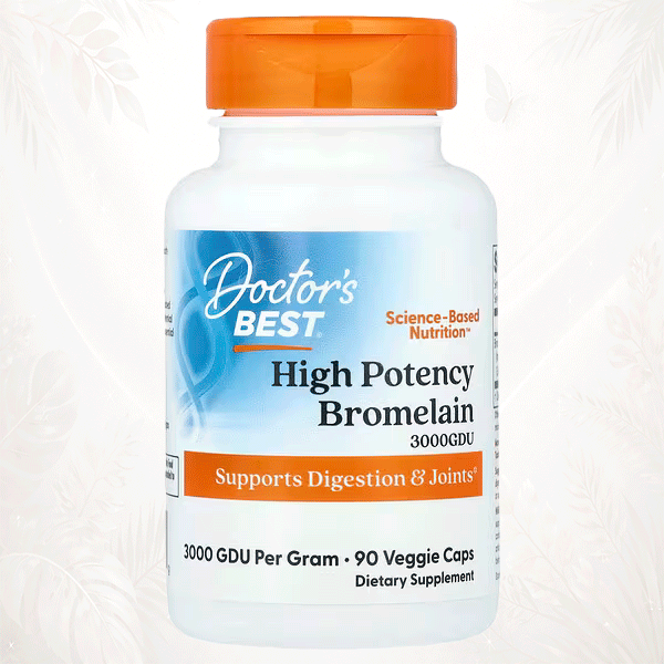 Doctor’s Best | Bromelina de Alta Potencia 3000 GDU | Soporte Digestivo y Articular 90 cápsulas