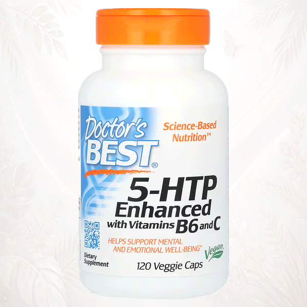 98 Doctor’s Best | 5-HTP Mejorado con Vitaminas B6 y C | Soporte para el Bienestar Mental y Emocional 120 cápsulas