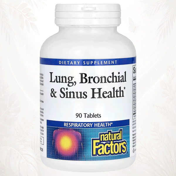 Natural Factors® Salud Pulmonar, Bronquial y Sinusal – 90 Comprimidos