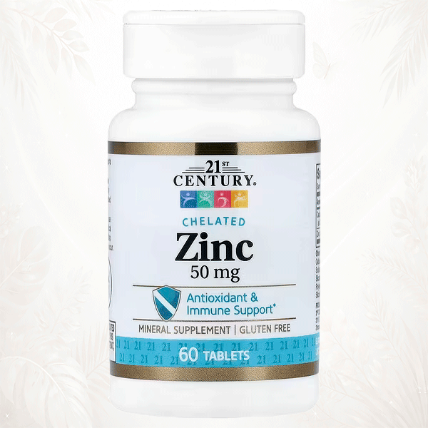 21st Century® Zinc Quelado 50 mg – 60 Comprimidos