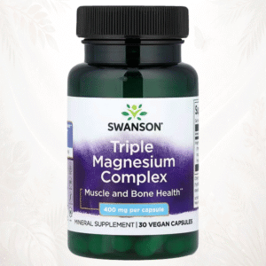 1 Swanson® Complejo de Triple Magnesio 400 mg – 30 Cápsulas Veganas