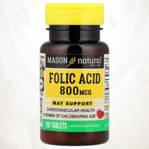 Mason Natural® Ácido Fólico 800 mcg – 100 Tabletas