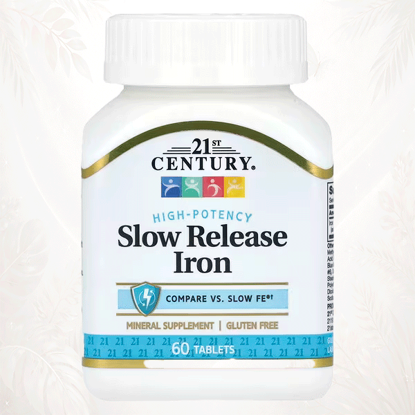 1 21st Century® Hierro de Liberación Lenta 45 mg – 60 Comprimidos