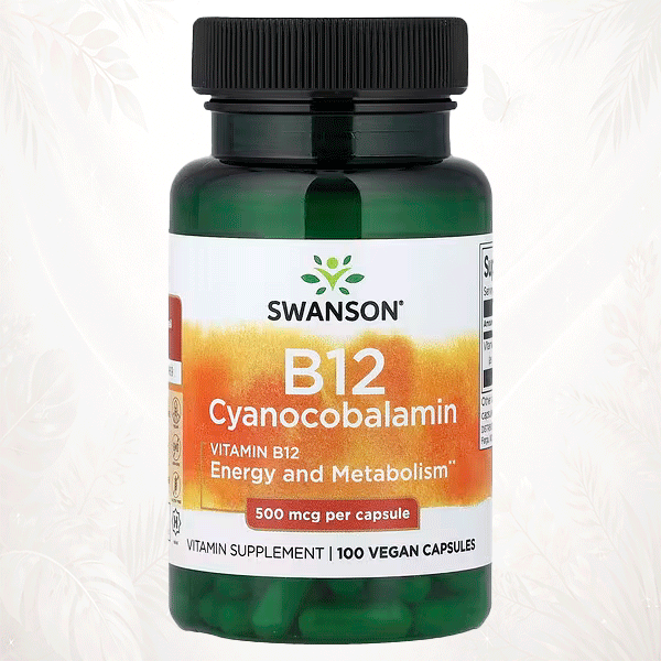 Swanson® Vitamina B12 500 mcg – 100 Cápsulas Veganas
