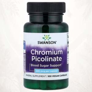 Swanson® Picolinato de Cromo 200 mcg | Apoyo al Metabolismo de la Glucosa – 100 Cápsulas Veganas