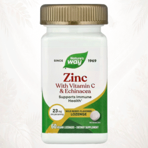 1 Nature’s Way® Zinc + Vitamina C con Equinácea | Apoyo Inmunitario Diario – 60 Pastillas Veganas