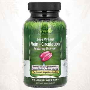 Irwin Naturals® Love My Legs | Fórmula Avanzada para Venas y Circulación – 60 Cápsulas Blandas Líquidas
