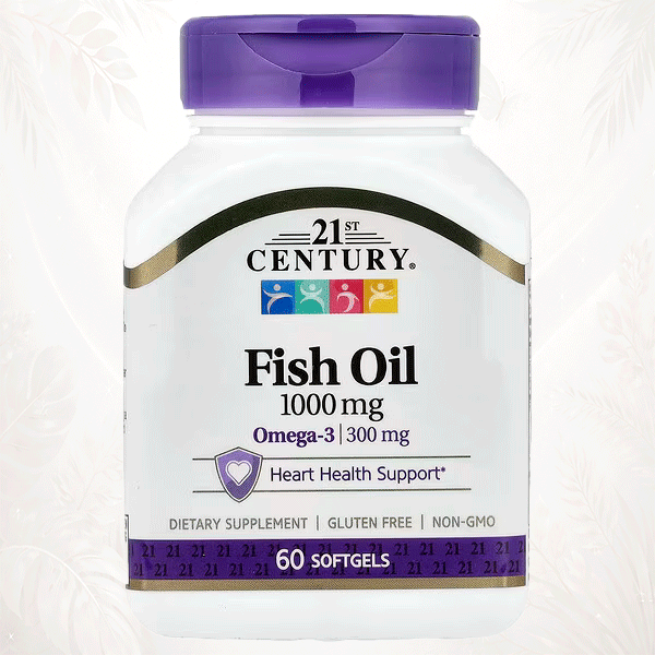 21st Century® Aceite de Pescado 1000 mg | Apoyo a la Salud del Corazón – 60 Cápsulas Blandas