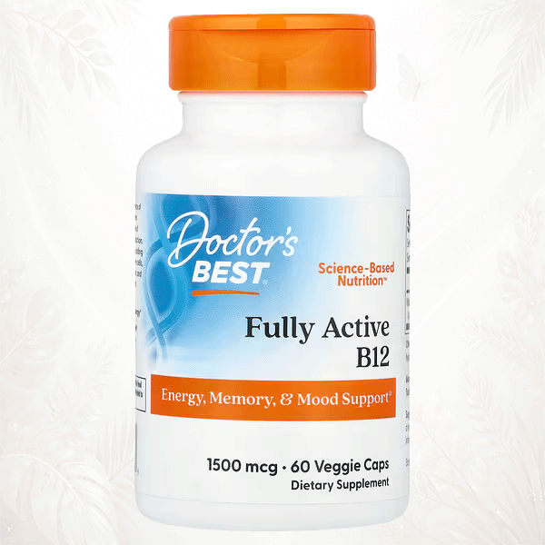 Doctor’s Best® Vitamina B12 Activa 1500 mcg | Energía y Función Neurológica – 60 Cápsulas Vegetales