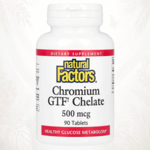 1 Natural Factors® Quelato de Cromo FTG 500 mcg | Apoyo al Metabolismo de la Glucosa – 90 Comprimidos