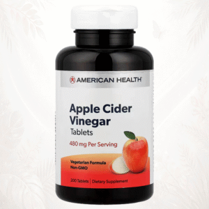 1 American Health® Vinagre de Sidra de Manzana | Bienestar Diario sin Sabor Ácido – 200 Comprimidos