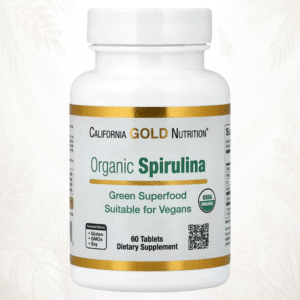 1 California Gold Nutrition® Espirulina Orgánica | Superalimento Verde Antioxidante – 60 Comprimidos