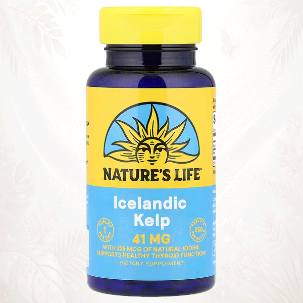 Nature’s Life® Kelp Islandés | Yodo Natural para la Función Tiroidea – 250 Comprimidos