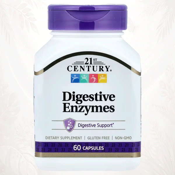 1 21st Century® Enzimas Digestivas | Apoyo a la Digestión Diaria – 60 Cápsulas