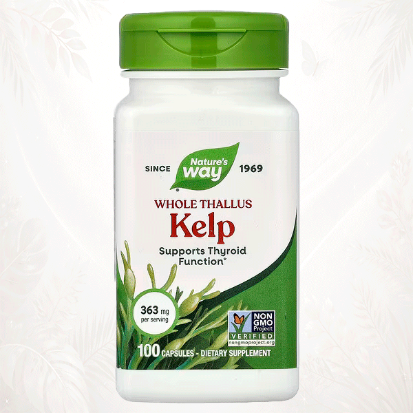 Nature’s Way® Kelp de Talo Entero | Apoyo Nutricional para la Tiroides – 100 Cápsulas