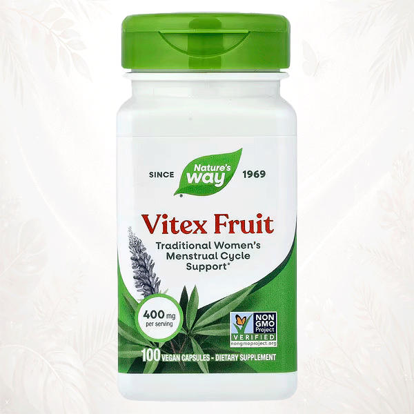 Nature’s Way® Sauzgatillo (Vitex) | Apoyo Tradicional para el Ciclo Femenino – 100 Cápsulas Veganas