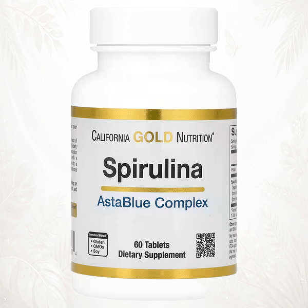 California Gold Nutrition® Espirulina AstaBlue Antioxidante y Detox – 60 Comprimidos