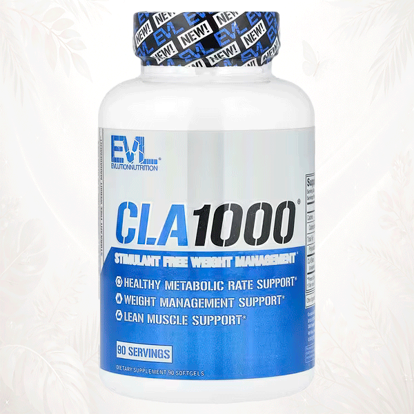 1 EVLution Nutrition® CLA1000 para Control del Peso y Músculo Magro – 90 Cápsulas Blandas