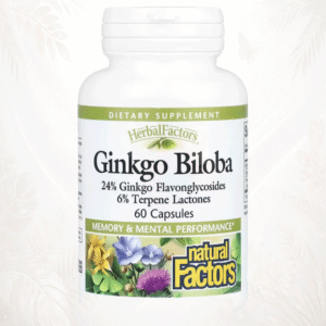 Natural Factors® Ginkgo biloba – Memoria y Rendimiento Mental | 60 Cápsulas